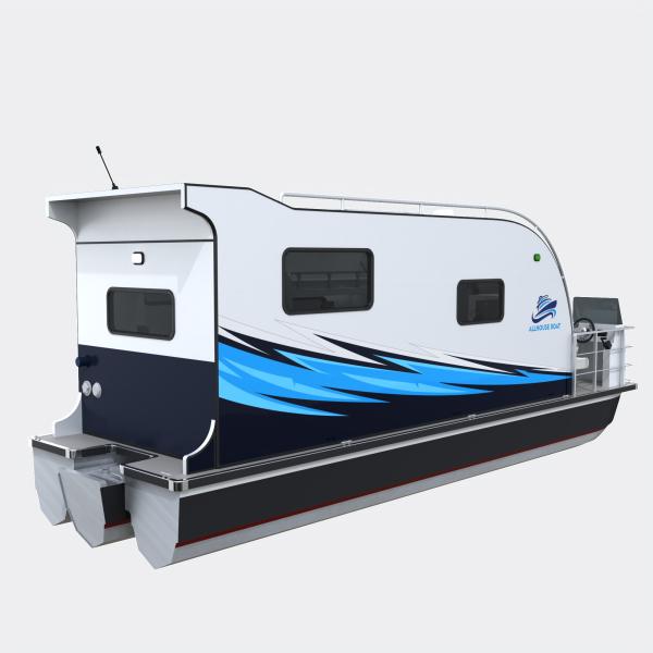 Aluminum 4m Width 7.9m Length House Boat Luxury Floating
