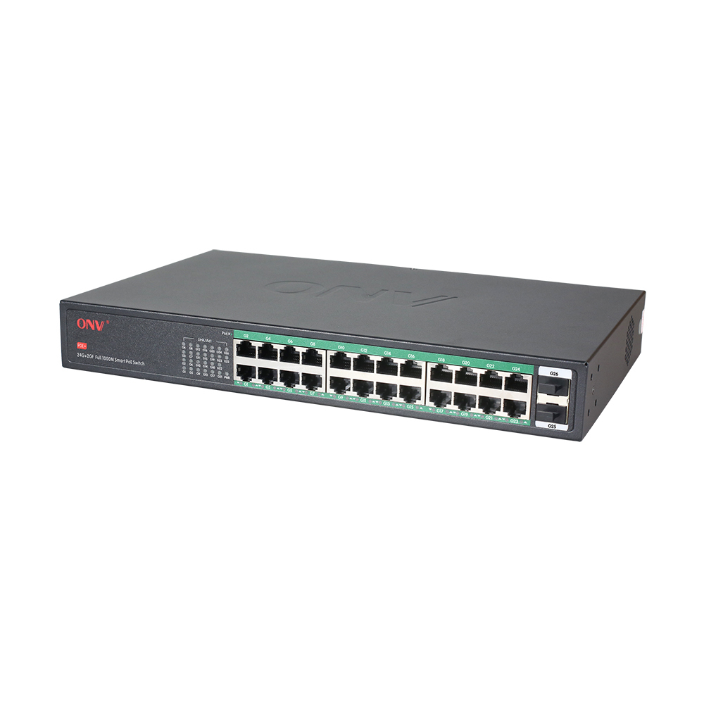 26 Port Gigabit PoE Switch With 30W PoE Per Port Gigabit Uplink SFP Ports