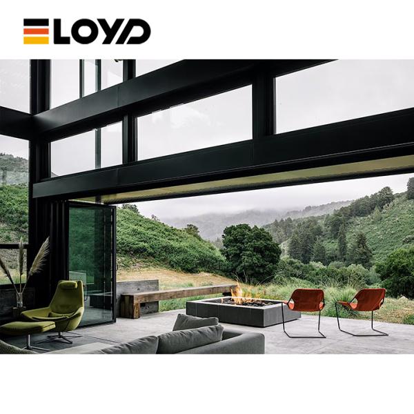 Modern Design Courtyard Entry Folding Door System German Brand Waterproof Aluminium Triple Glazed Bi-Fold Doors