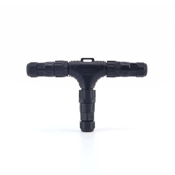 Factory Price IP68 3 Ways M25 Waterproof Panel Mount Connector T Shape Male Female Outdoor Waterproof Cable Connectors