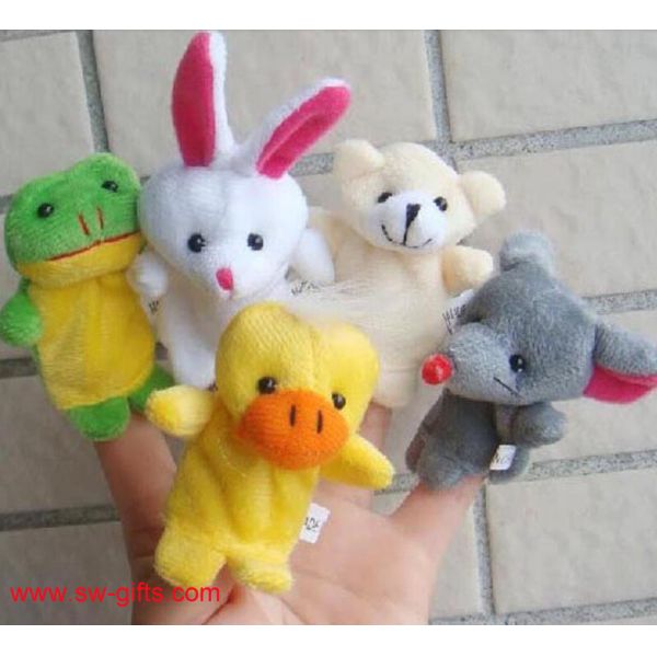 Cartoon Biological Animal Finger Puppet Plush Toys Child Baby Favor Dolls Christmas Gifts