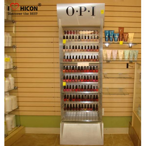 Movable Metal Nail Polish Cosmetic Display Stand Clear Beauty Organizer