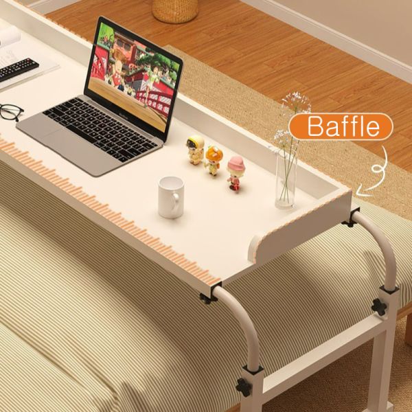 Adjustable Wooden Double Desktop Laptop On Bed Workstation Table with Wheels Care Nursing Mobile Adjustable Straddle Bed Lazy