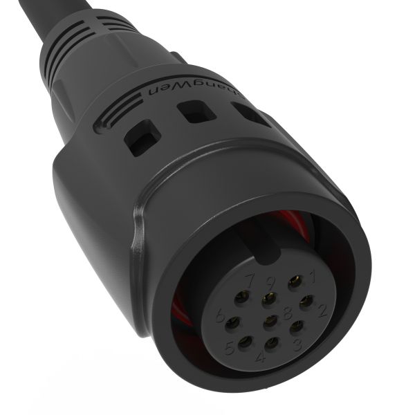 M19 Series Industrial 9 Pin Female Male Plug Signal Connector Black Push-Pull Self-Locking 9 Pin 5A Industrial Connectors