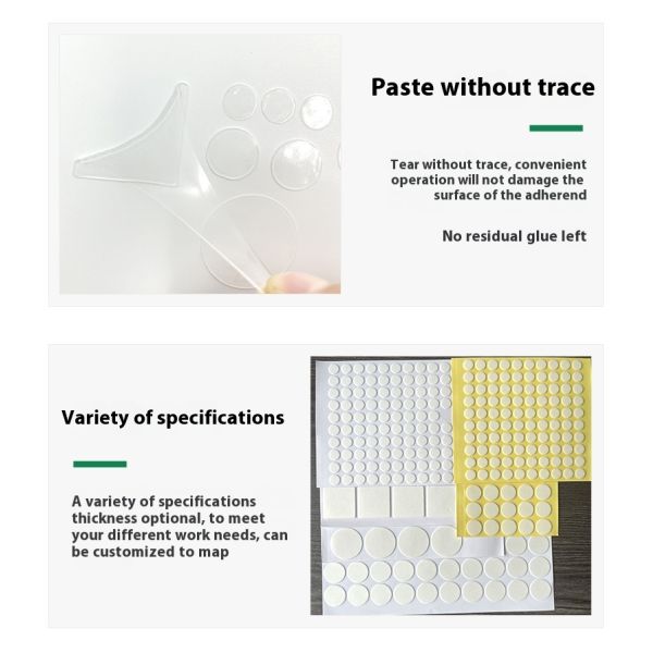 Transparent Acrylic Double-Sided Tape Traceless and Nano Dot Tape for Card Positioning Removable Adhesive Paper & Film