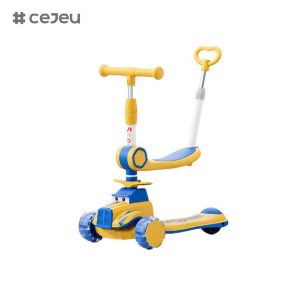 CJ-BDX-1588,With pushbar and seat,can be folded with a button with a cool light mute wheel
