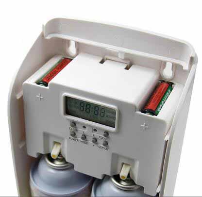 White Electric Air Freshener Dispenser , Lockable Double Sensor Auto Fragrance Dispenser