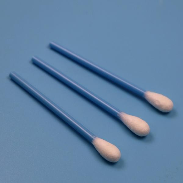 Bâtonnet en PP bleu de 10 cm, grand embout rond, coton-tige médical, applicateur pour prélèvement d'échantillons