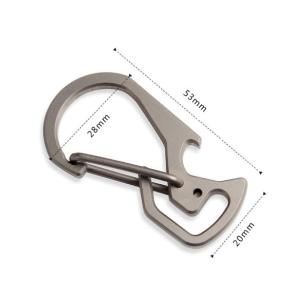Lightweight Titanium Keychain Outdoor Camping Carabiner With Bottle Opener