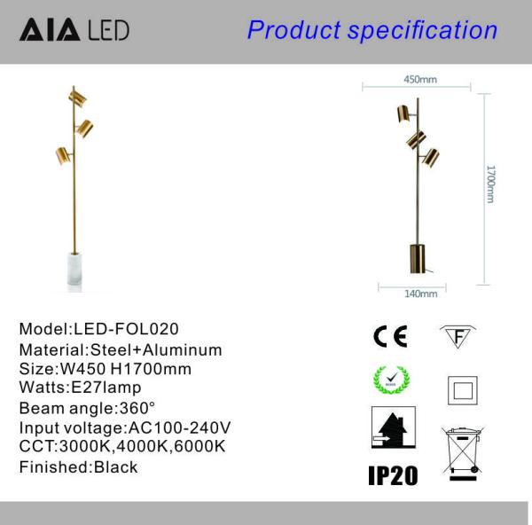 Floor lamp minimalist light modern 3heads bedroom living room model shaped floor lamp ins led floor light for hotel
