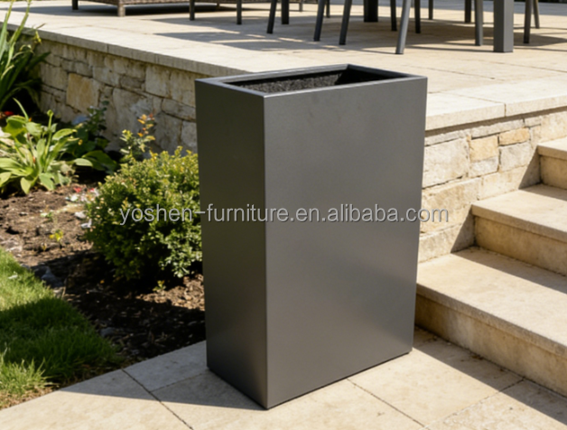 23'' Commercial Large Aluminum Rectangular  Planter Box  With Drainage Holes for Commercial & Residential Landscaping