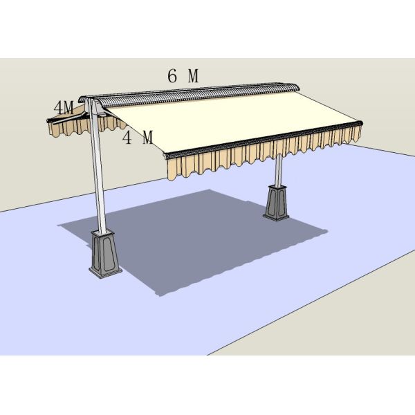 Free Stand Double Side Waterproof Retractable Awning Hand Control Outdoor Retractable Awnings