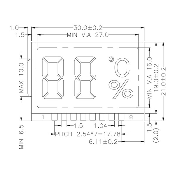 High Quality Custom Lcd Screen 7 Segment   Thermostat Lcd Display Screen