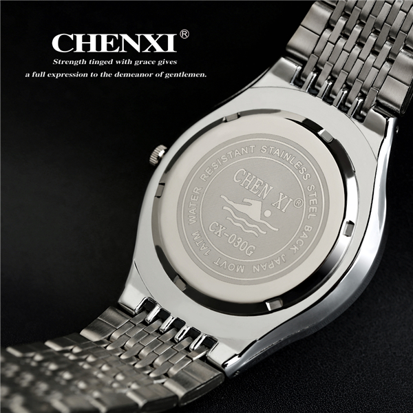 T030A9 CHENXI Brand Wristwatch Unisex Wholesale Gold Stainless Steel Case Quartz Watches
