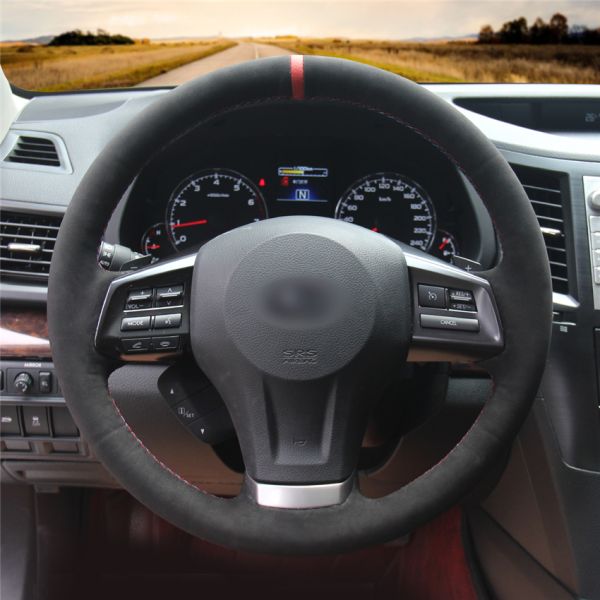 Factory Customized Car Auto Interior Accessories Mobile Suede Steering Wheel Cover for Subaru Forester Legacy Outback XV Impreza