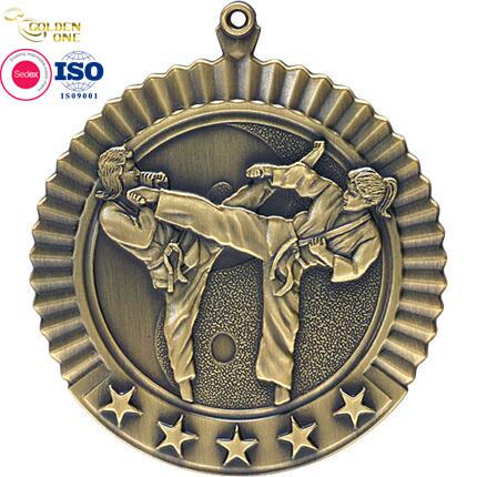 Metal Hanging Marathon Medals Custom Printing Logo Souvenir Karate For Honor