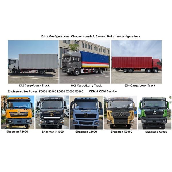 Shacman L3000 6x4 Box Truck LHD RHD Heavy Duty Van Cargo Vehicle Long Distance Transport