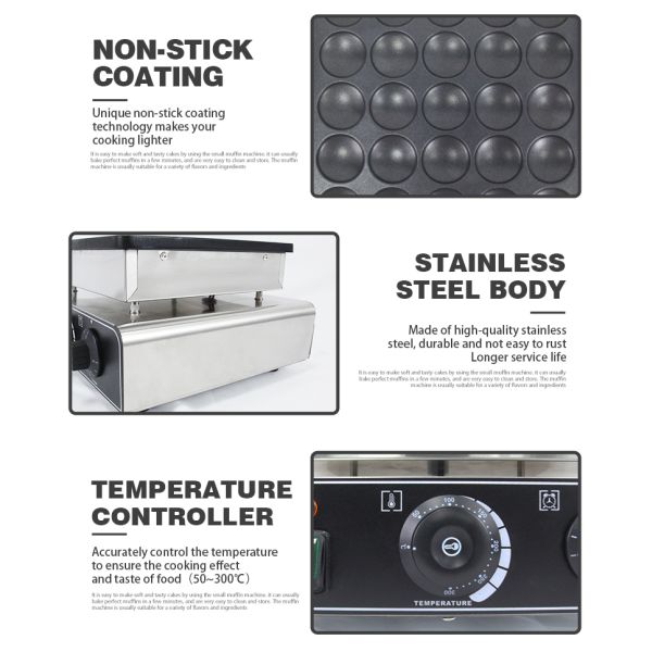 850w вафли из нержавеющей стали Мини-панечная машина 25 Круглой формы закусочная машина