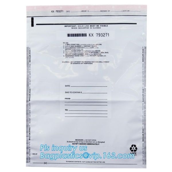 Examination Paper Security Bags Document Security Bags Evidence Bags Tamper Evident Property Bags Courier & Mail Bags Bi