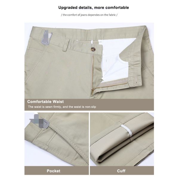 Мужское обычное фитнес низкое умное боковое карманное платье брюки костюмы с прямыми ногами в хаки