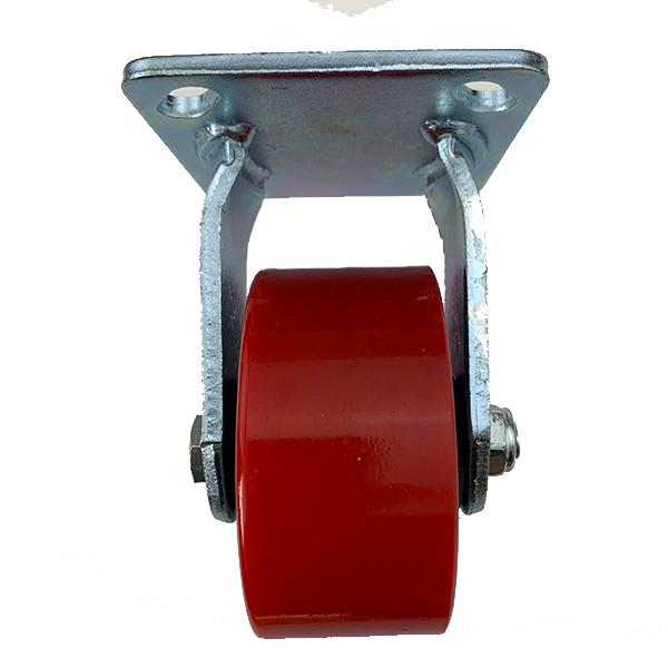 4 Inch Heavy Duty Rigid Fixed PU Caster Wheel  Iron Polyurethane Caster Wheels