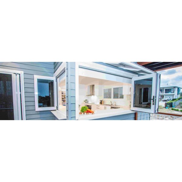 Современные алюминиевые окна с покрытием в порошке, двойные стеклянные двустворчатые окна.