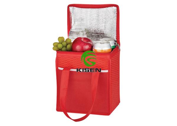 Colorful Non Woven Cooler Bag Portable Folded Insulated Tote Lunch Bag