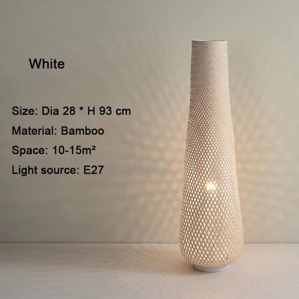 Bedroom Bedside Lamp Tea Room Japanese E27 Weave Bamboo Floor Lamp(WH-MFL-216)