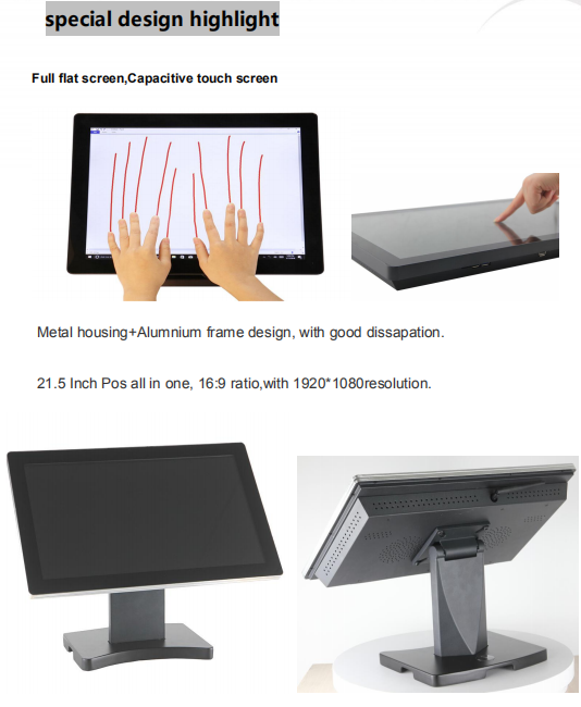 Ture Flat 18.5 Inch Pos Bezel Two Touch Pos System OEM ODM Desktop