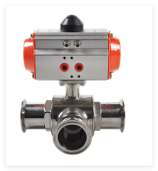 Stainless Steel 316 Pneumatic Ball Valve With rack and pinion rotary Actuator
