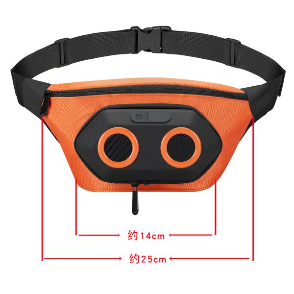 Outdoor Adjustable Fanny Pack Waterproof Rechargeable With Bluetooth Speaker Stereoc