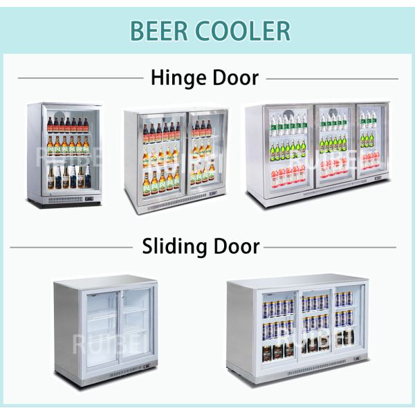 2 Glass Doors Counter Top Display Beer Cooler