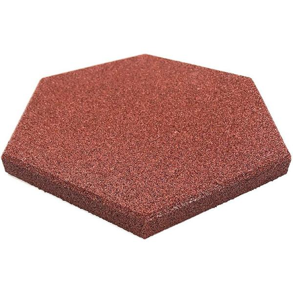 Hexagon Rubber EPDM/SBR Pavers Red Color Rubber Brick For Equestrian And Racecourse Area