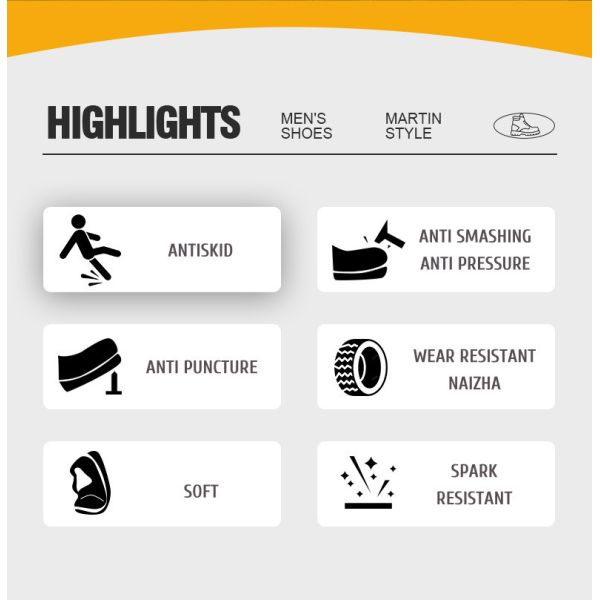 Brown Cowhide Rubber Sole Security Safety Boots Steel Toe Anti Smashing Kevlar Anti Proof Work