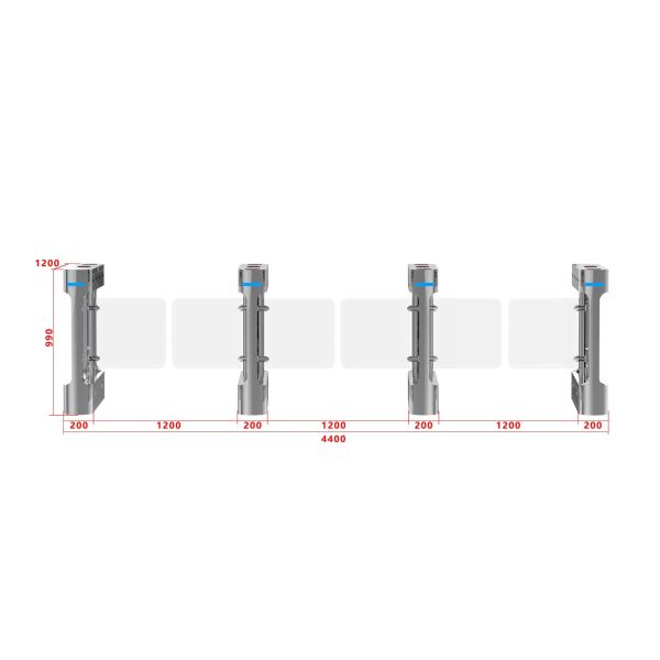 Flap Barrier Turnstile Gate , 304 Stainless Steel Fully Automatic Systems Turnstiles