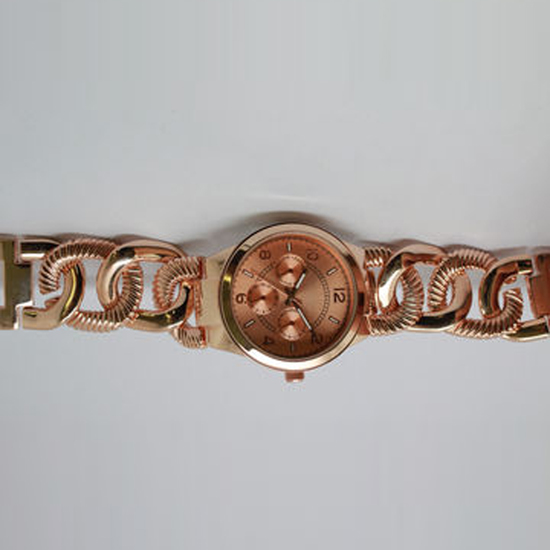 Rose Gold Alloy Wrist Watch 3 Atm Quartz Movement For Ladies