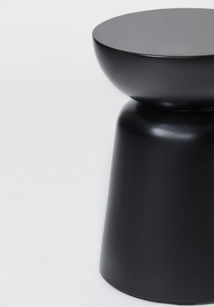 Round shape Black solid wood hotel bedroom furniture drum side table