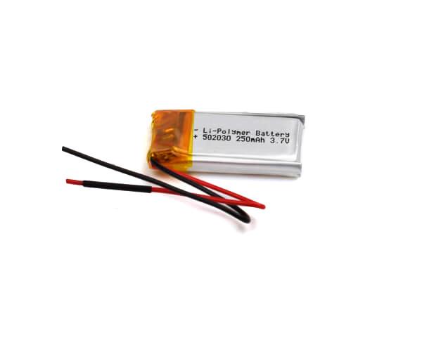 bateria 502030 250mAh do polímero do lítio 3.7Volt para a iluminação de emergência