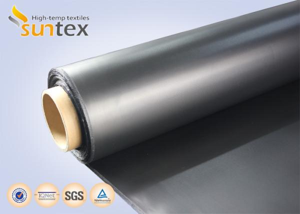 tela revestida da fibra de vidro do canal flexível de 0.4mm revestida com o preto da borracha do neopreno