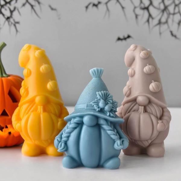 Platinum Silicone Christmas Gnome Candle Molds for DIY Crafts