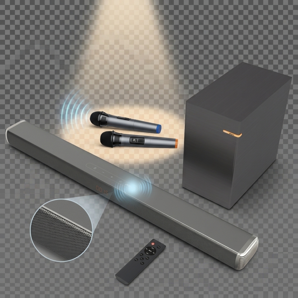 Wireless Speaker With Microphone ASW280-2.1UK 120W RMS DSP 1000W subwoofer Karaoke Party
