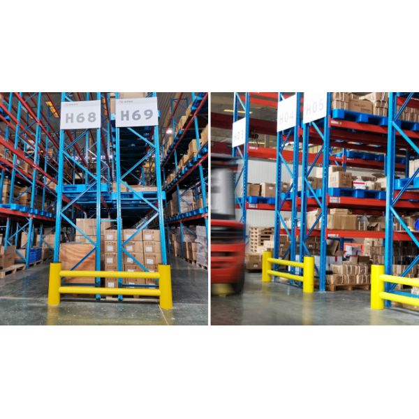 Heavy Duty Pallet Rack Protector Warehouse Pallet Rack Column Protection Flexible Plastic Guard Upright Protector