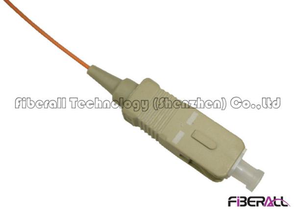 Multi Mode Fiber Optic Pigtail With SC Simplex Connector And 0.9mm Tight Buffer