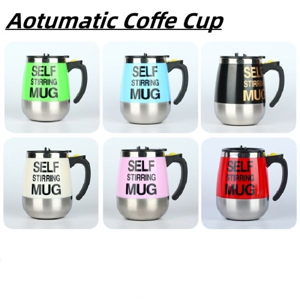 Customized Stainless Steel Automatic Self Stirring Magnetic Coffee Cup with Stirring