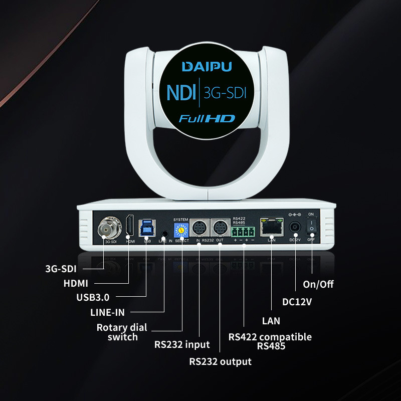 PTC-12N NDI HX2 PoE HD-MI 3G-SDI 1080P60 HD IP Broadcasting Auto Tracking Video Conference System