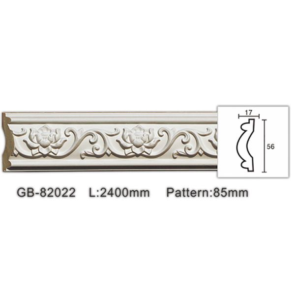 GB-82022 European Style Polyurethane Foam Carved Flame Resistance House Renovation Cornice Corners For Building Decor