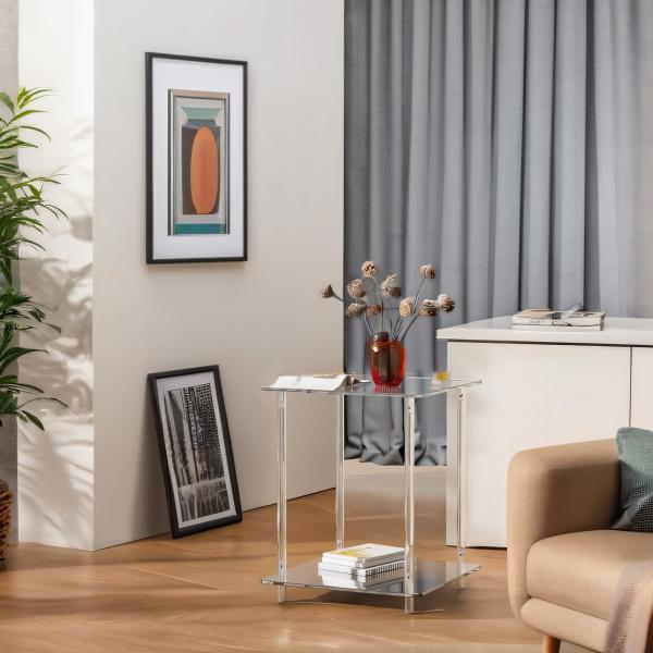 Lucite Mobiliário mesa de cabeceira acrílica mesa de noite para apartamentos ou cantos confortáveis