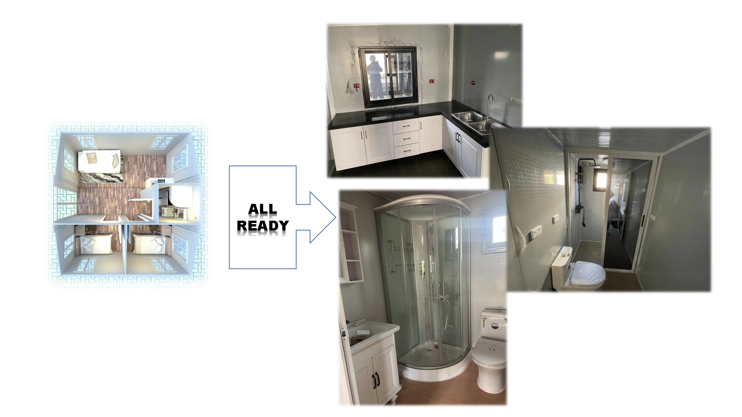 Magic House Tiny Homes on Wheels 2 Bedrooms Tiny House Trailer 20 ft Tiny Homes Modern Cheap Prefab Homes