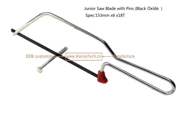 Junior Saw Blade with Pins (Black Oxide) Spec:153mmx6x18T Cutting wood,Plastic,Low-hardness metal
