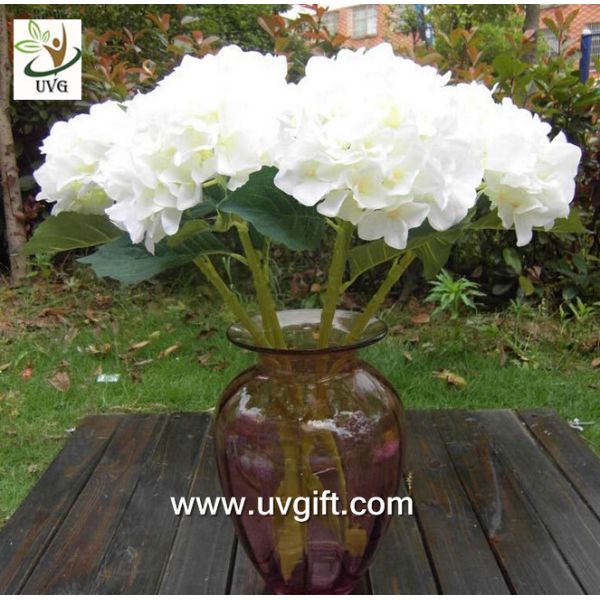 UVG FHY23 Decoration flower artificial white hydrangea for indoor party decoration
